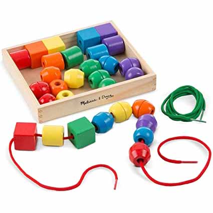 fine motor skills threading toy with beads