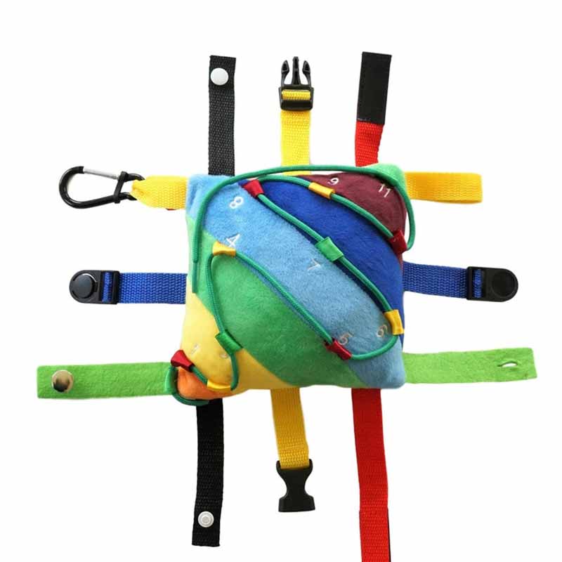 fine motor skills buckles and strings toy