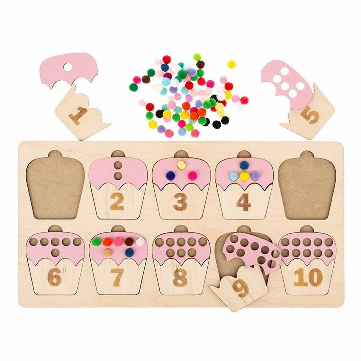 counting game with cupcake puzzle