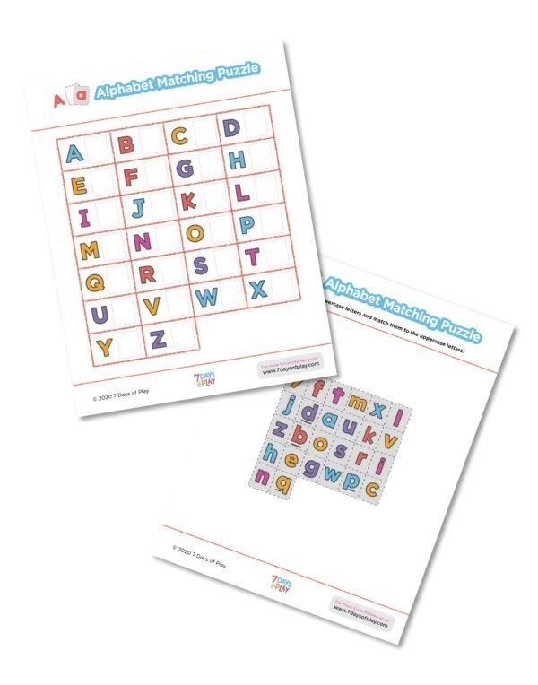 Alphabet Matching Puzzle - Free Printable