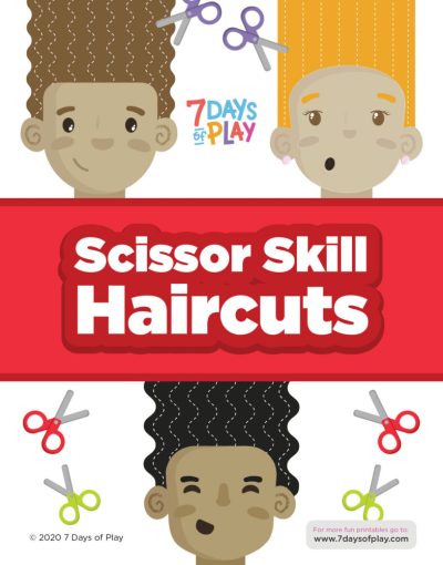 scissor skill printable fun haircut worksheet for preschoolers and toddlers learning how to cut and strengthen fine motor skills haircuts