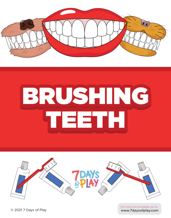 brushing teeth activity printable worksheet