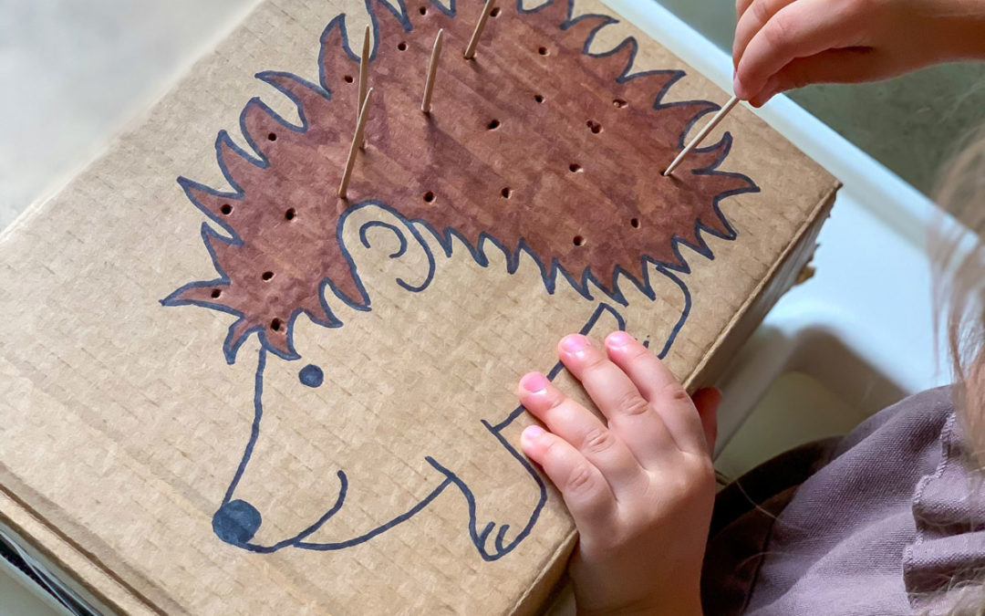 Fine Motor Activity for Toddlers – Poke the Porcupine