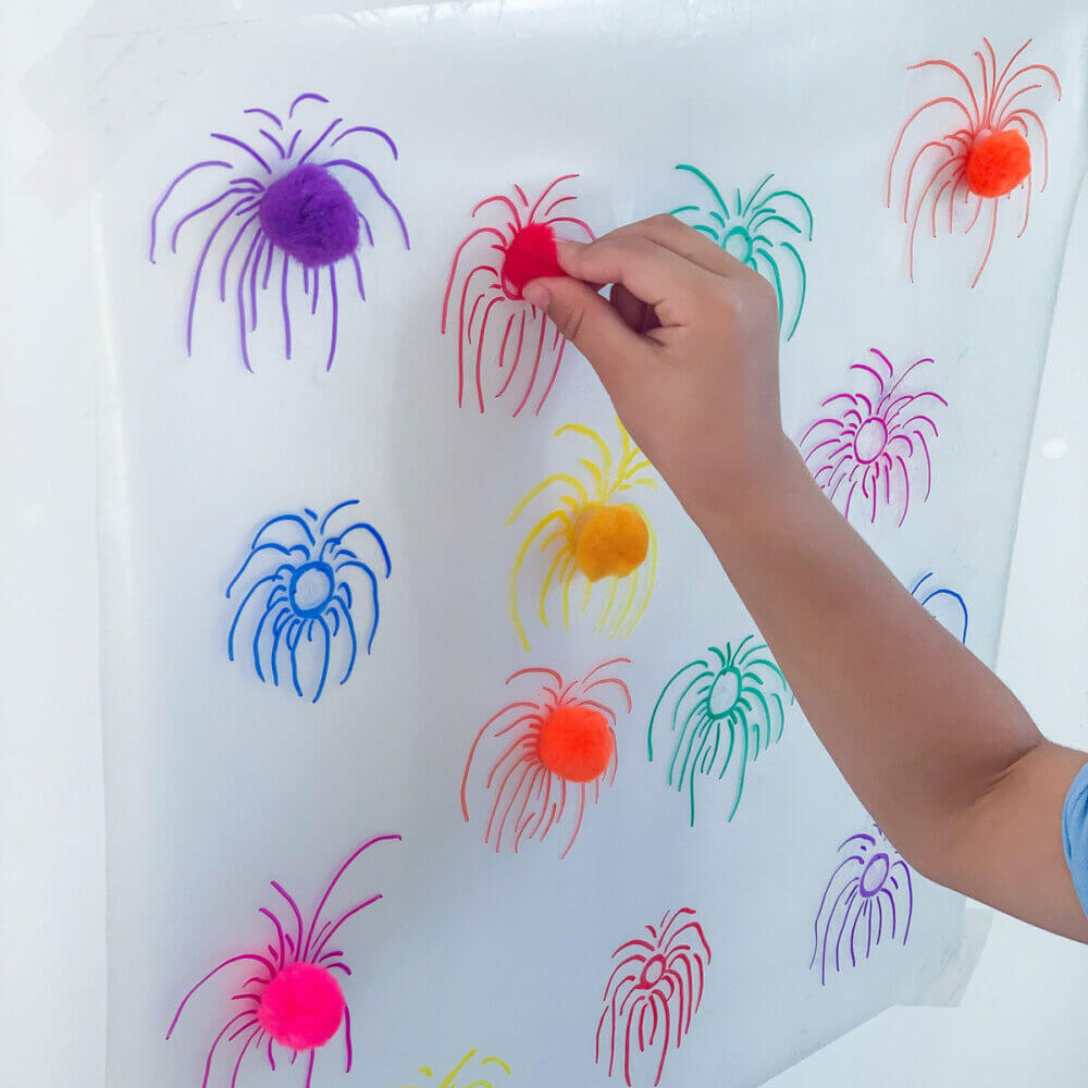 Teaching Toddlers Colors – Fireworks Inspired Activity