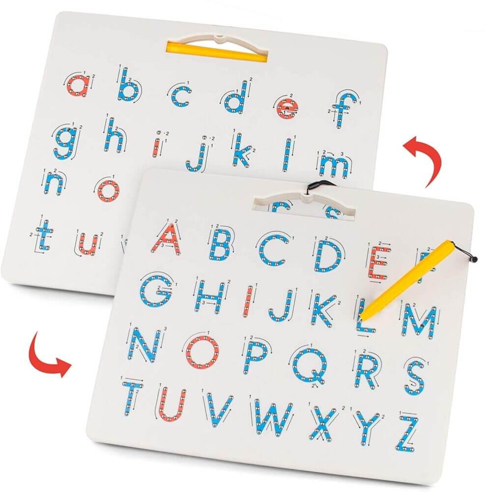 wooden writing board alphabet reversible tracing activity