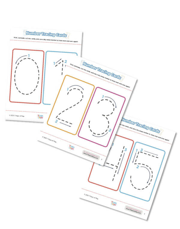 number tracing cards printable downloadable worksheets