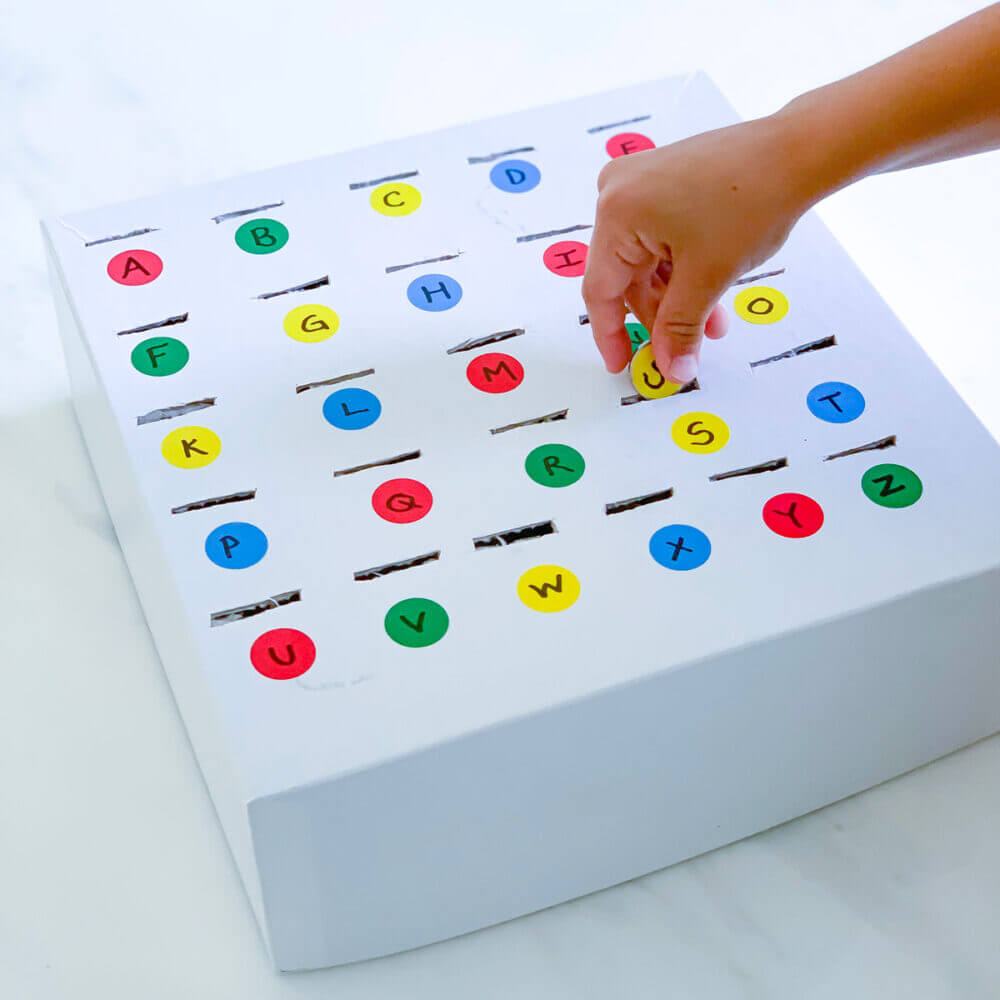 Alphabet Learning – DIY Matching Game with Coins