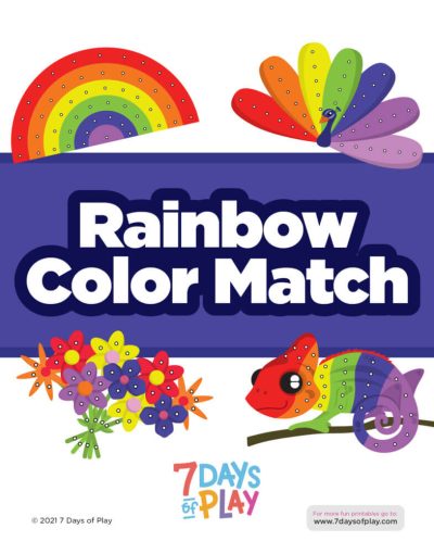 rainbow color match printable puzzle