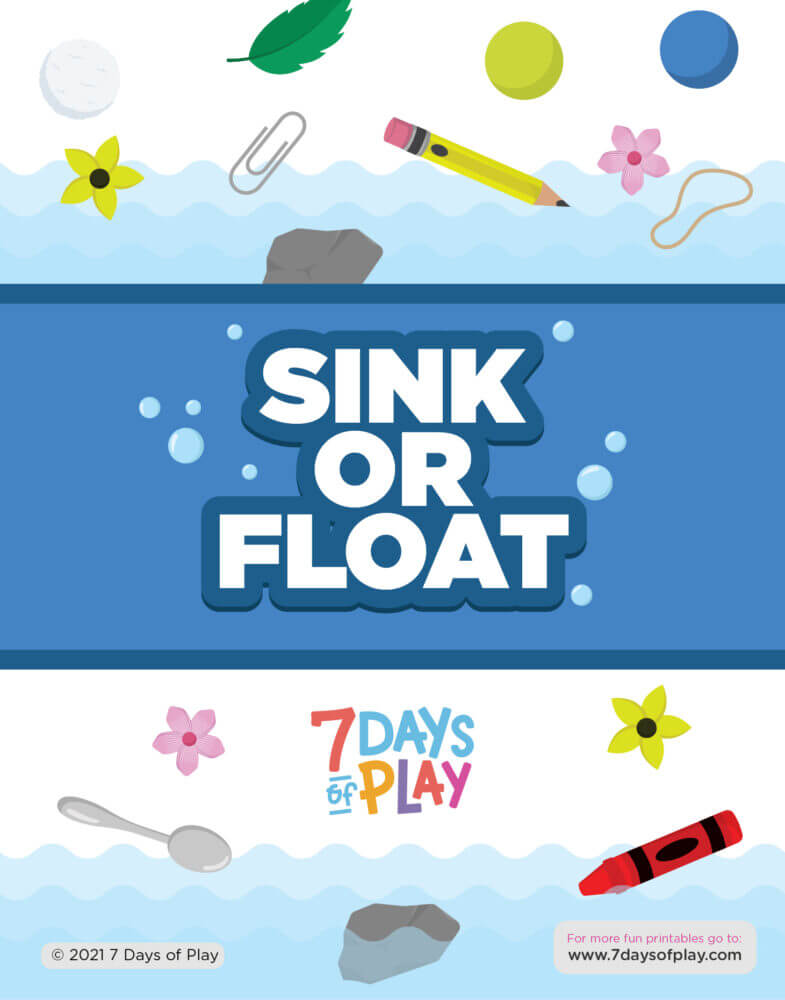 Sink or Float Experiment Chart 7 Days of Play