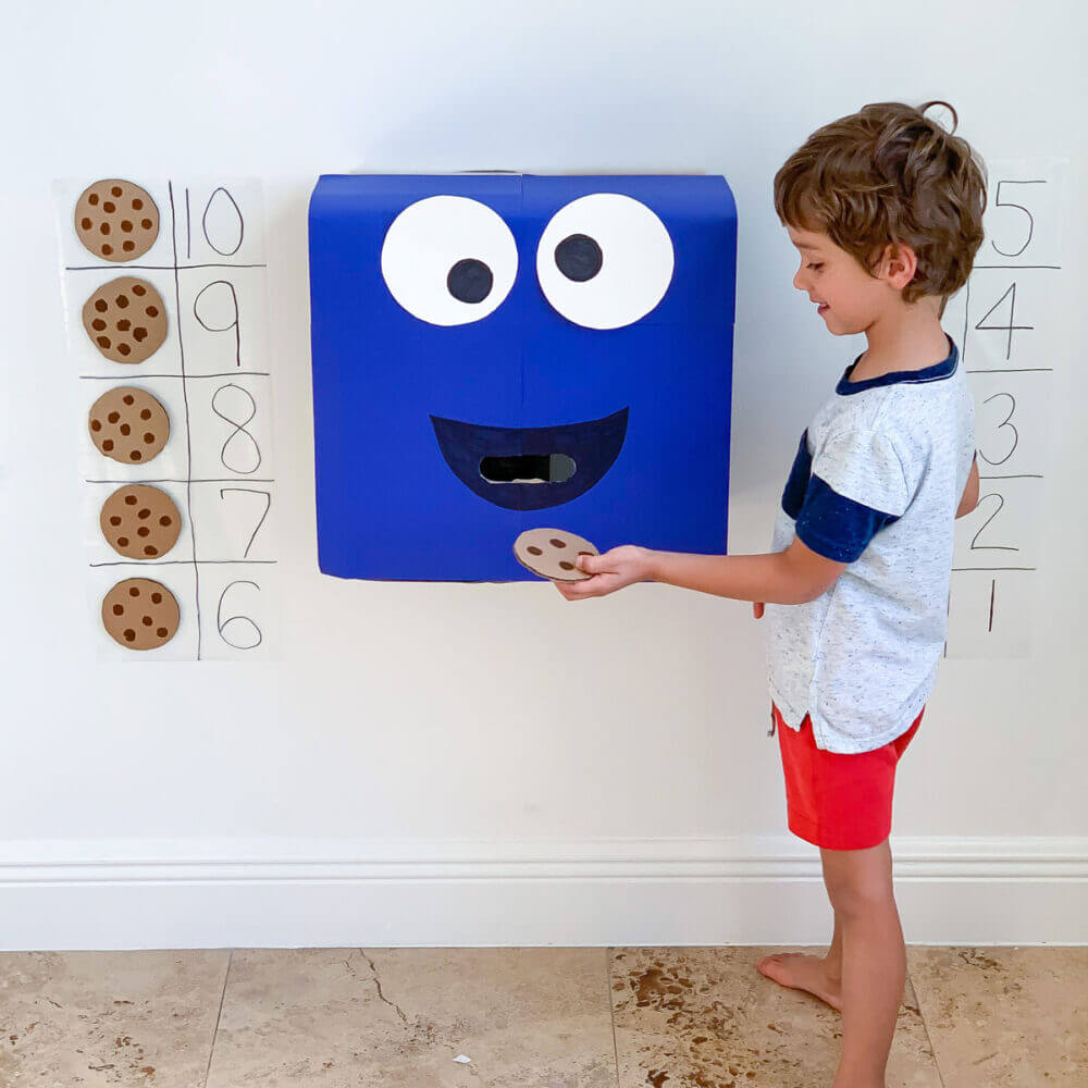 number recognition game with cookie monster