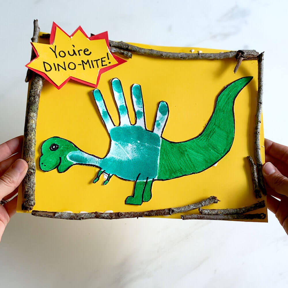 dinosaur kid craft handprint