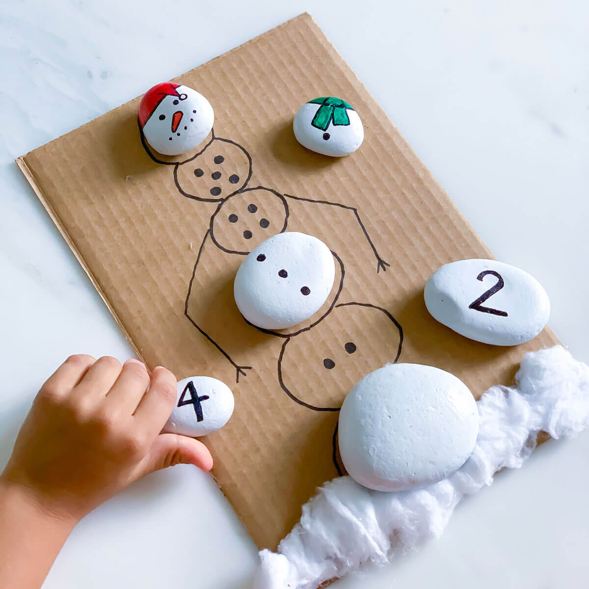 fun winter activity counting number recognition snow man winter theme