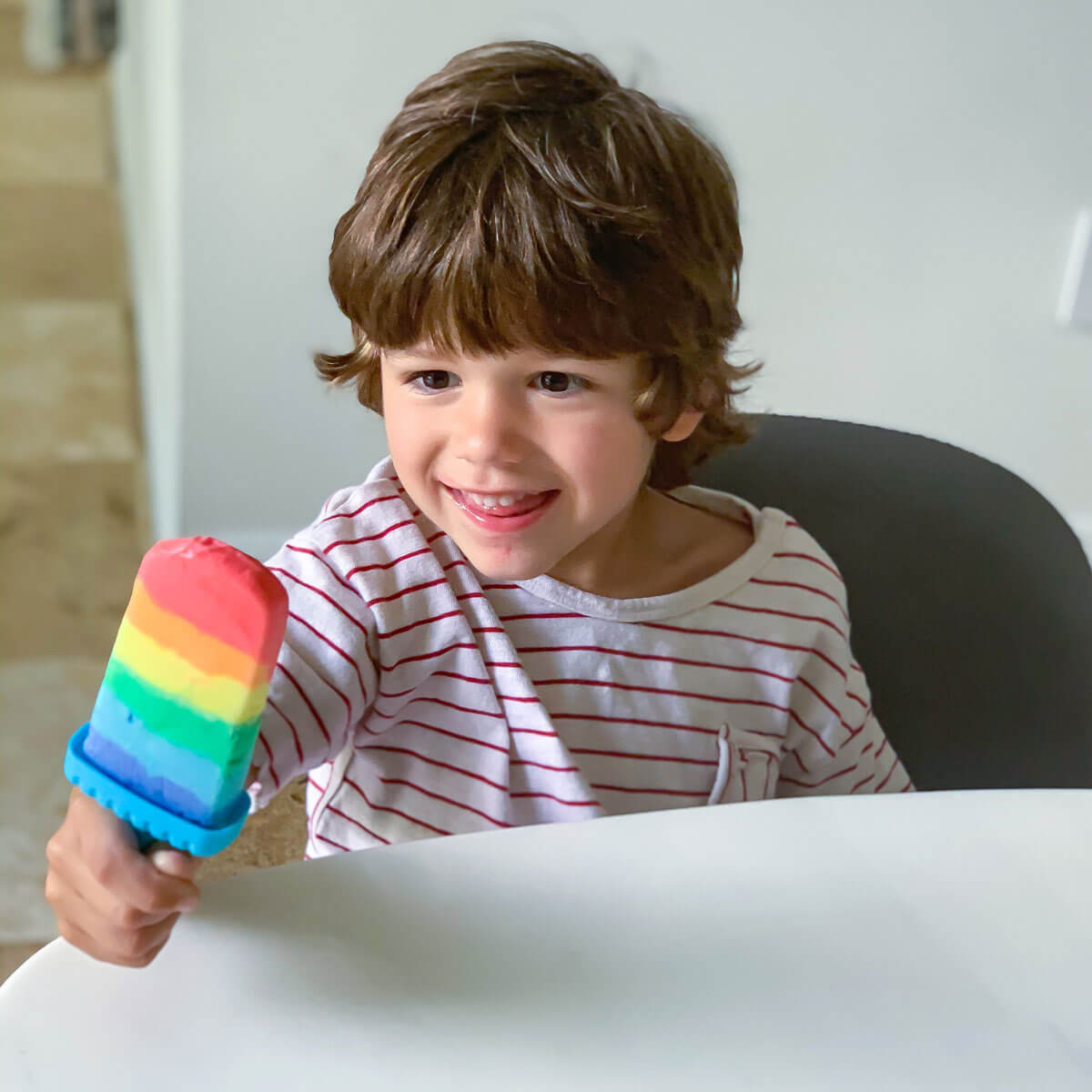 colorful popsicles rainbow layers frozen yogurt snack for kids