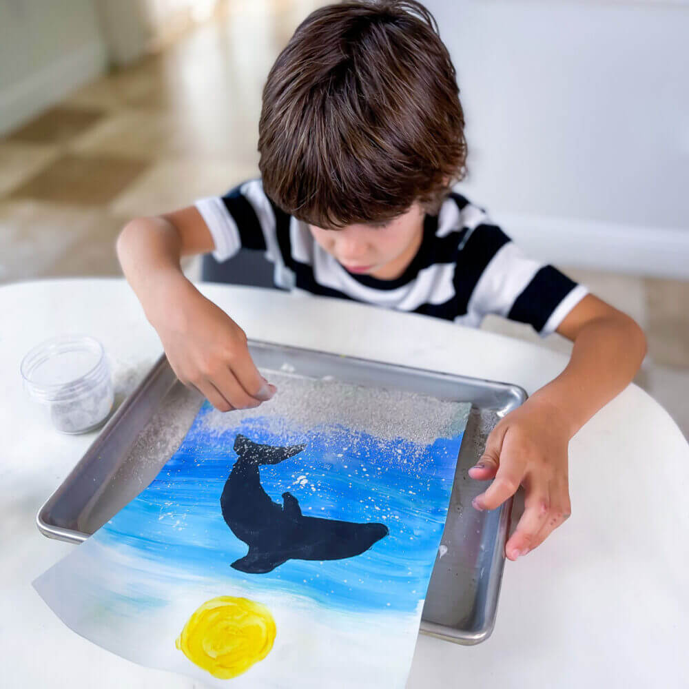 stencil art for kids free printable blending technique dinosaur mermaid under the sea