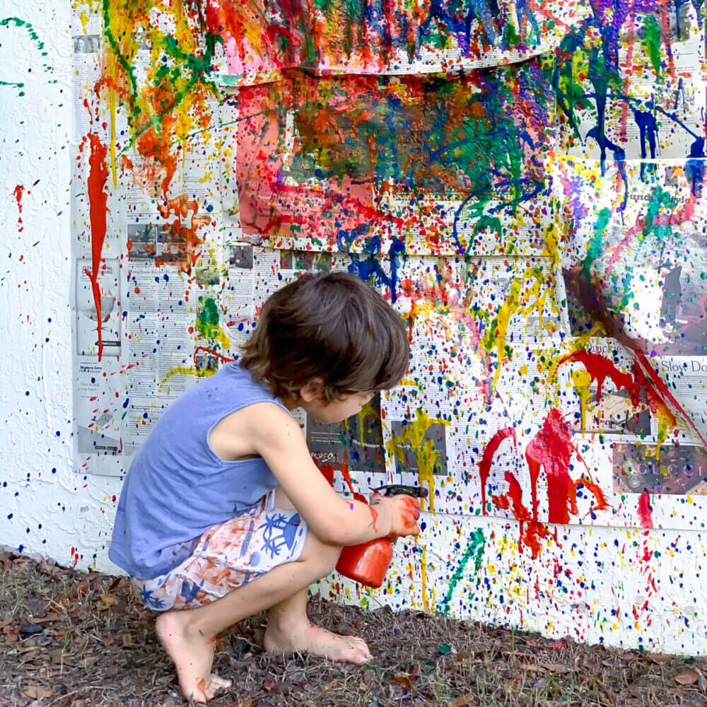 Painting with a Spray Bottle – Vibrant Process Art for Kids