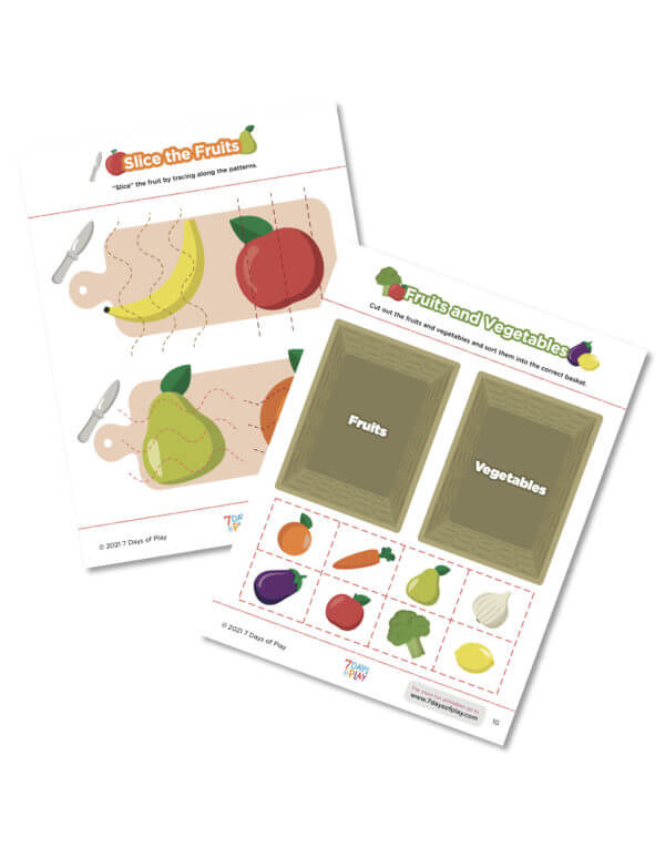 printable worksheets for kids fruit and vegetable activities food