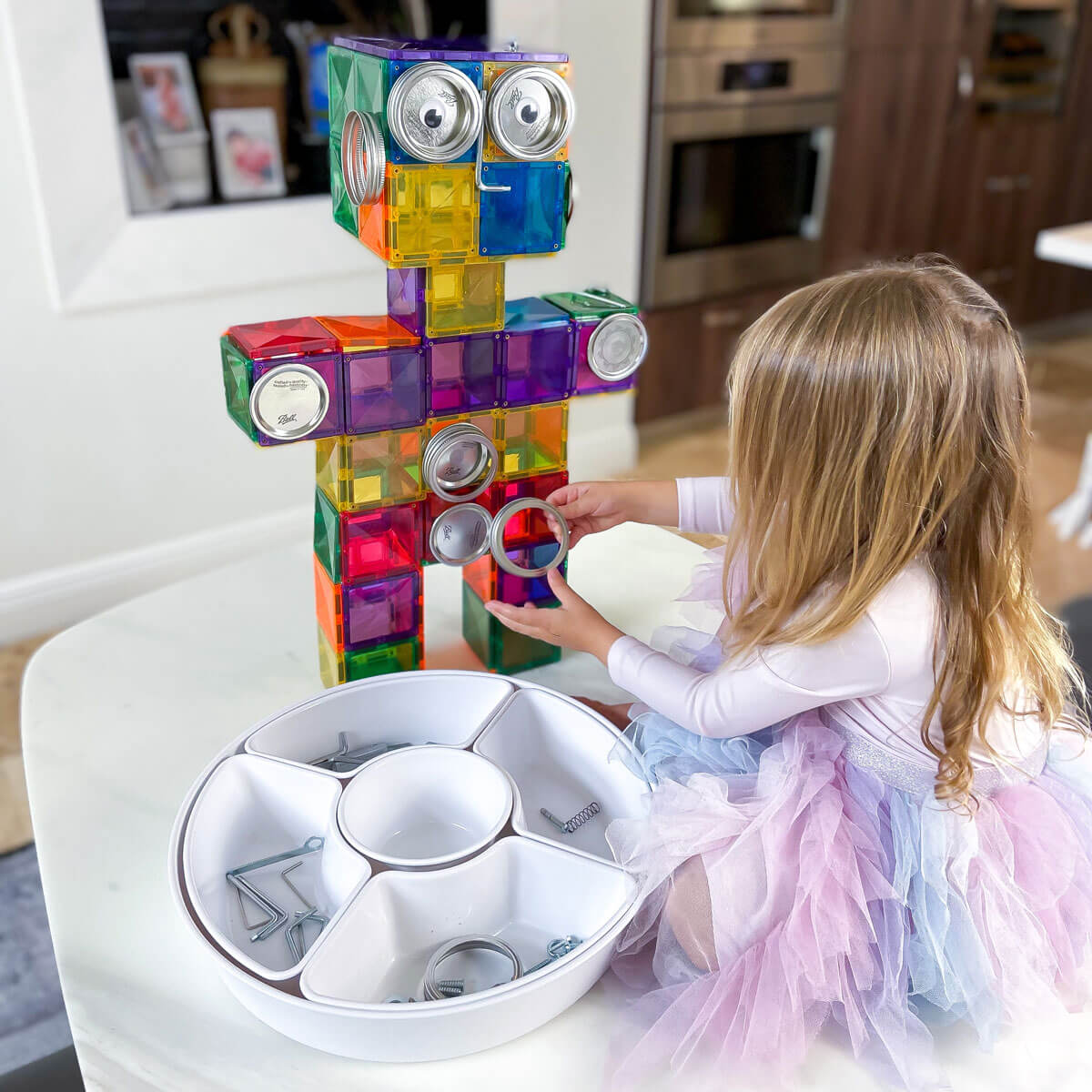 magnetic tile toys robot activity