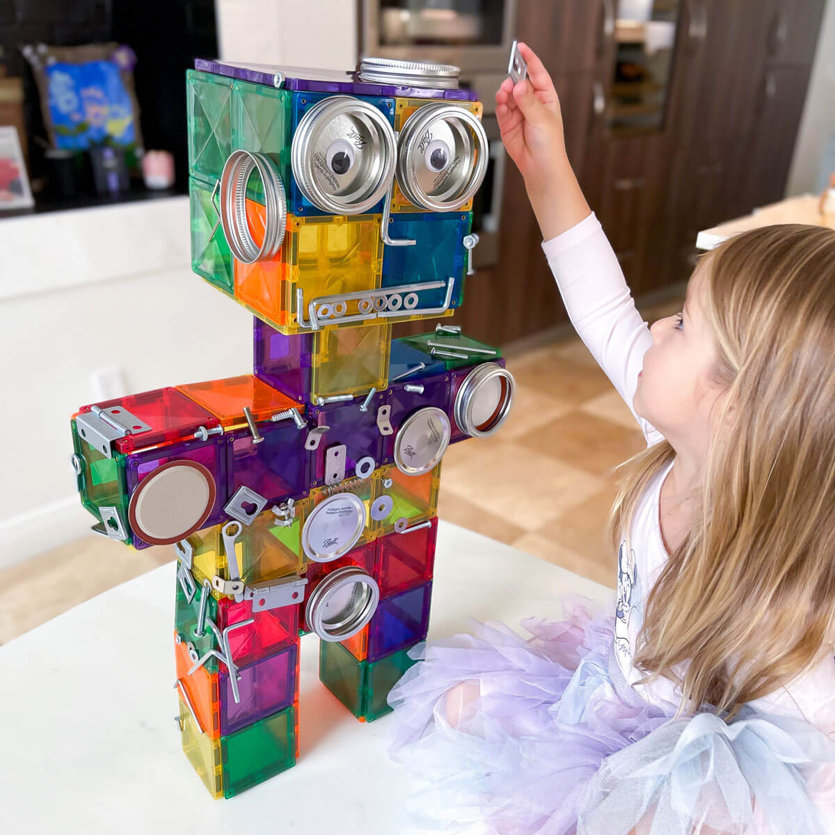 Magnetic Tile Toys – Unique Build-a-Robot Activity
