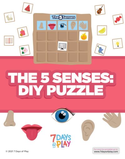 Learning the 5 senses for kids activity printable worksheet
