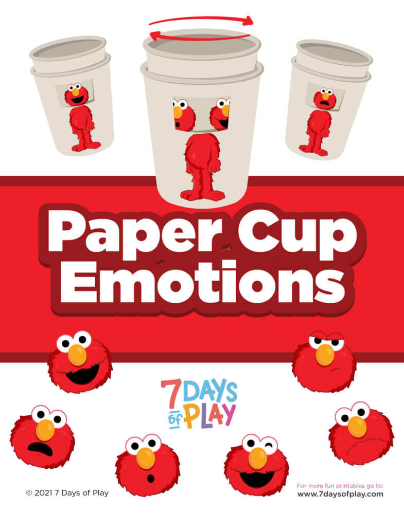 Contribución Vagabundo limpiar Emotions Cup with Elmo - Printable - 7 Days of Play