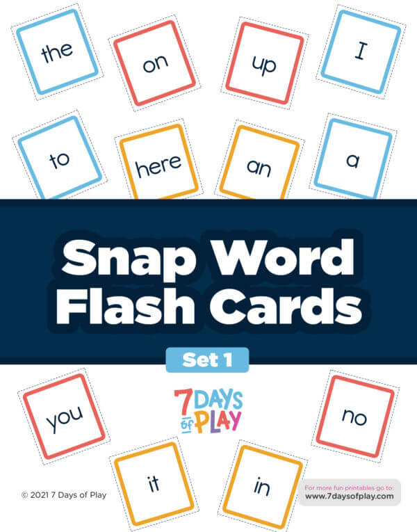 snap words sight words flash cards free printable