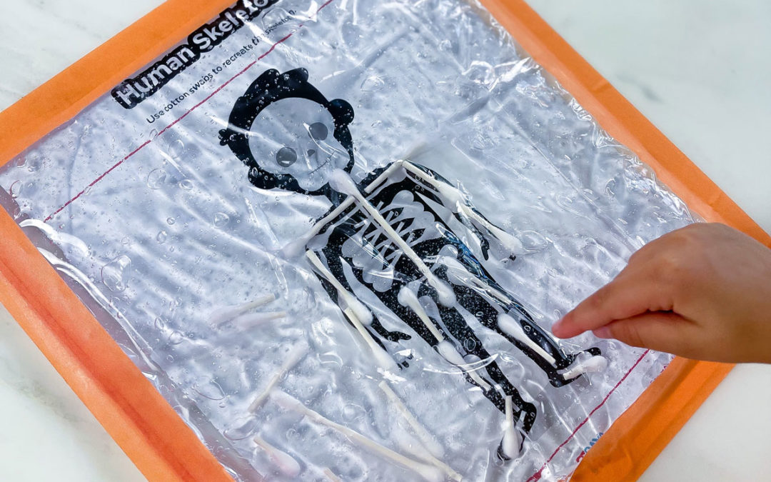 Skeleton Printable Activity – Unique Puzzle Using Cotton Swabs