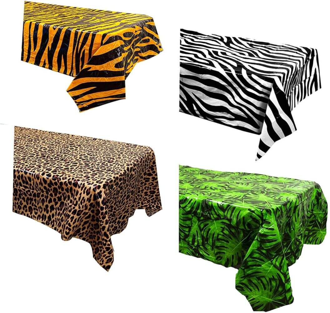 animal themed party table cloth set