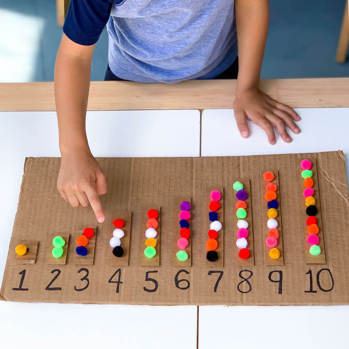 counting activity diy number board learning numbers 1 through 10