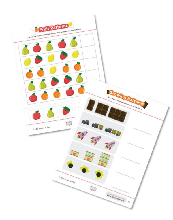 patterns patterning printable worksheets early math preschool