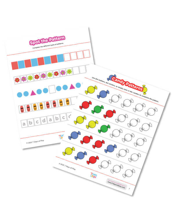 patterns patterning printable worksheets early math preschool