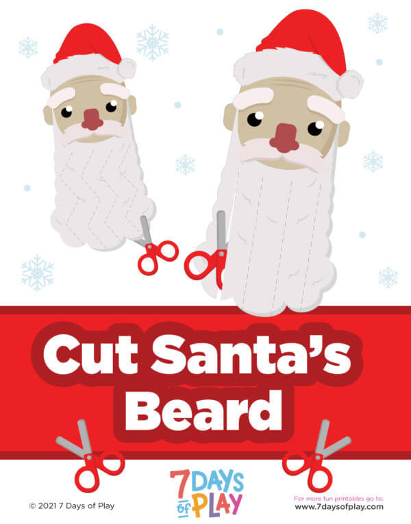Download now Cut Santa's Beard - Fun Printable for Kids