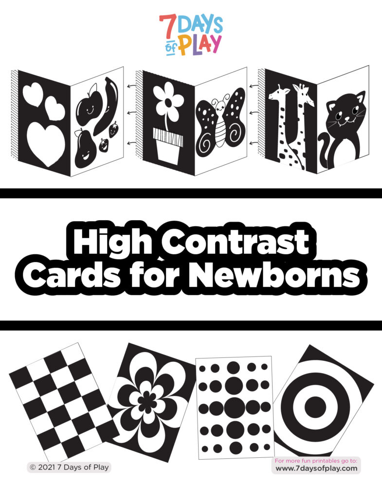 black-and-white-high-contrast-cards-for-babies-7-days-of-play