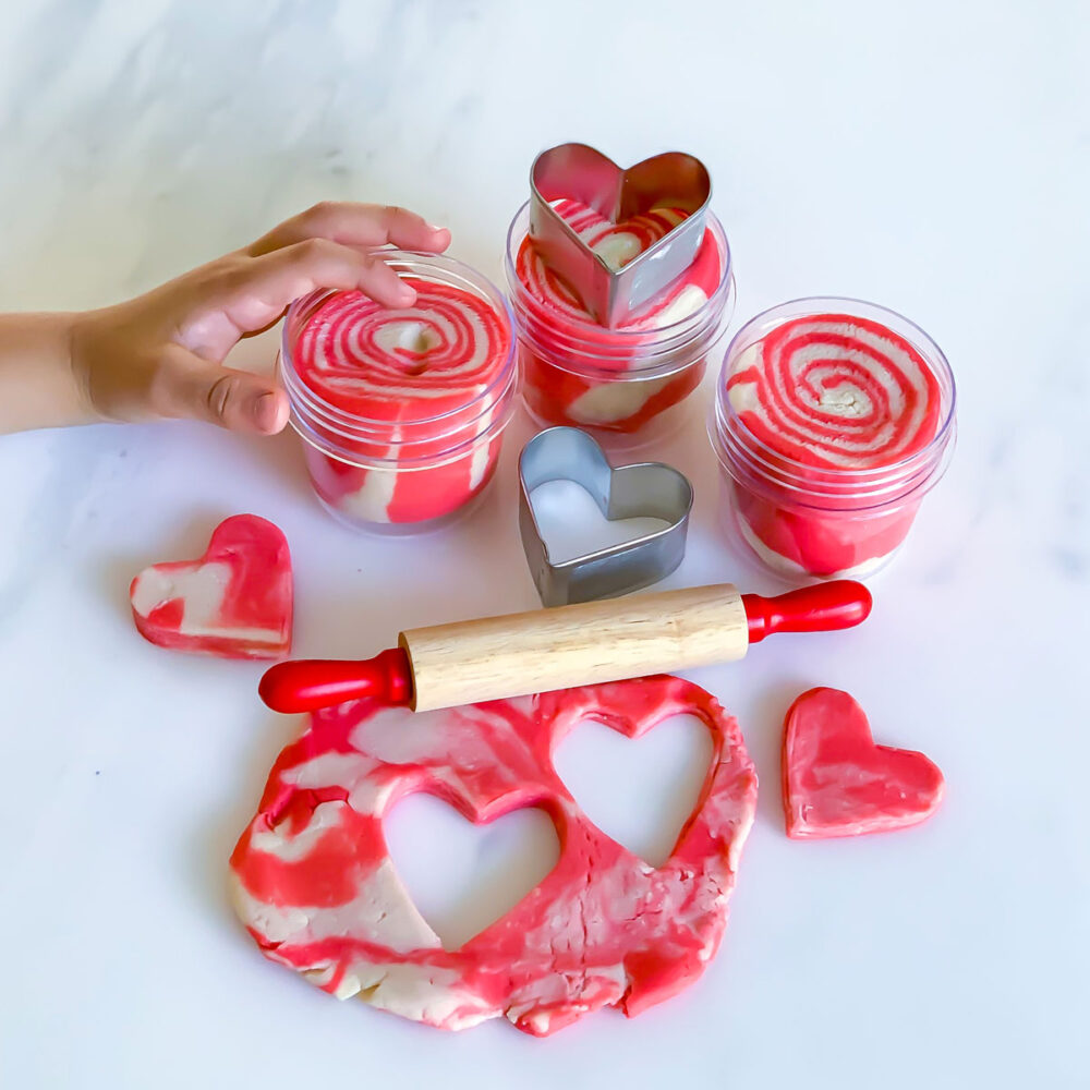 scented play dough rose valentine's day kid activity school gift
