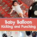 baby activity at 3 months balloon kicking