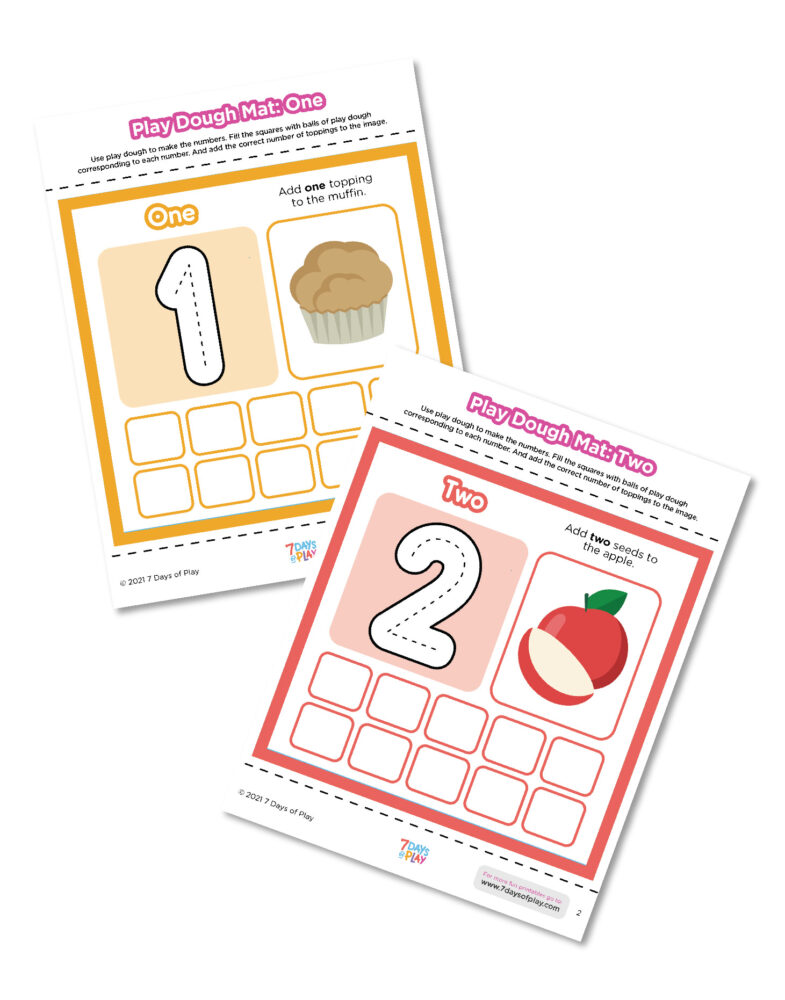 Play Dough Mats: Numbers - Printable - 7 Days of Play