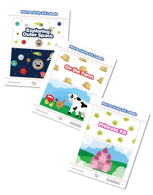 These printable labels for mini activity kits are free. They fit perfectly on pencil-size boxes and this bundle includes over a dozen different themes!
