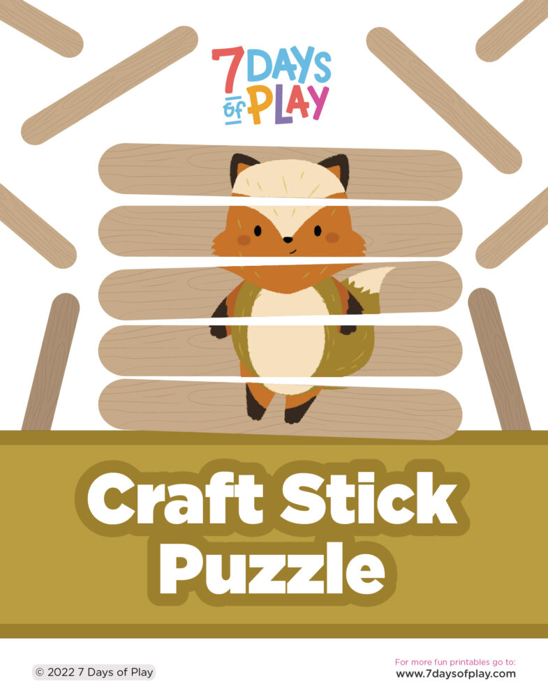 Craft Stick Puzzles - Printable - 7 Days of Play