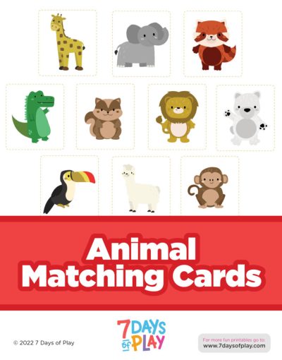 animal matching cards montessori