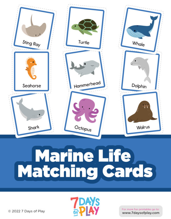 Free Marine Life Matching Cards