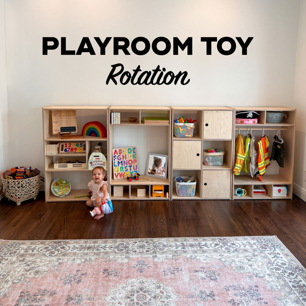 toy rotation shelves playroom