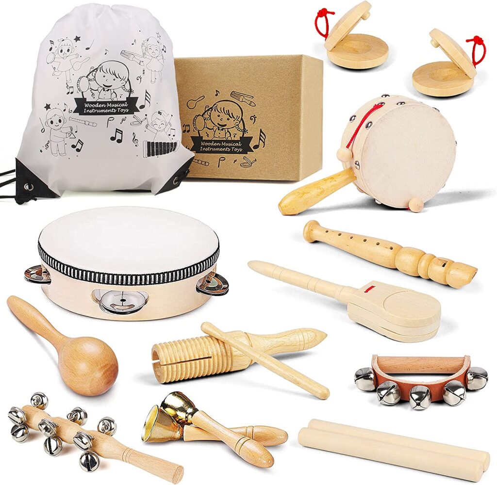 wooden instrument set for kids