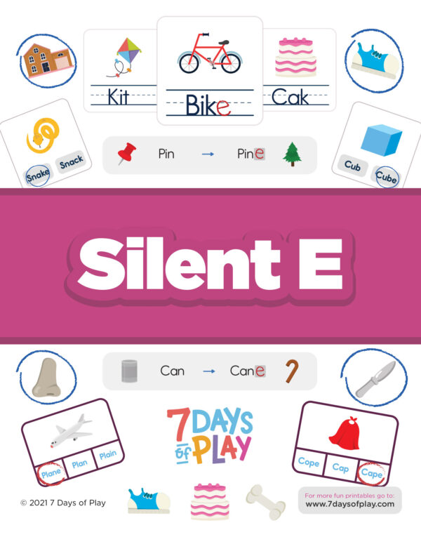 Silent E - Free Printable for Kids