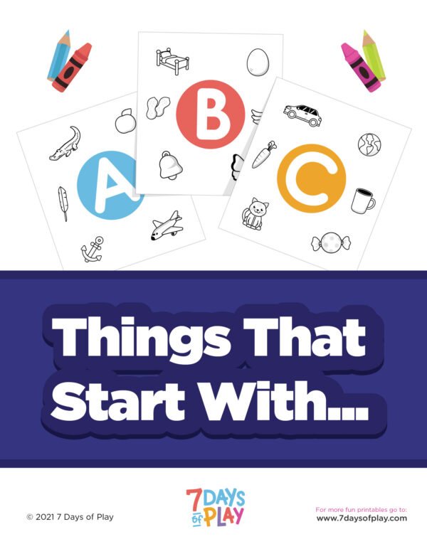 Things That Start With... - Free printable