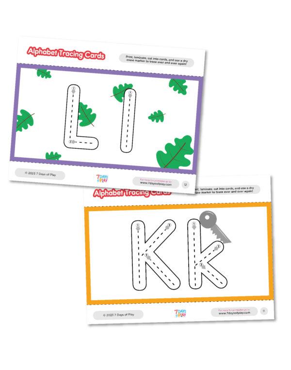 Alphabet Tracing Cards - Fun Printable