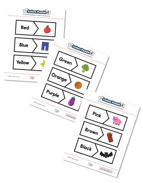 Recognizing Color Words Printable