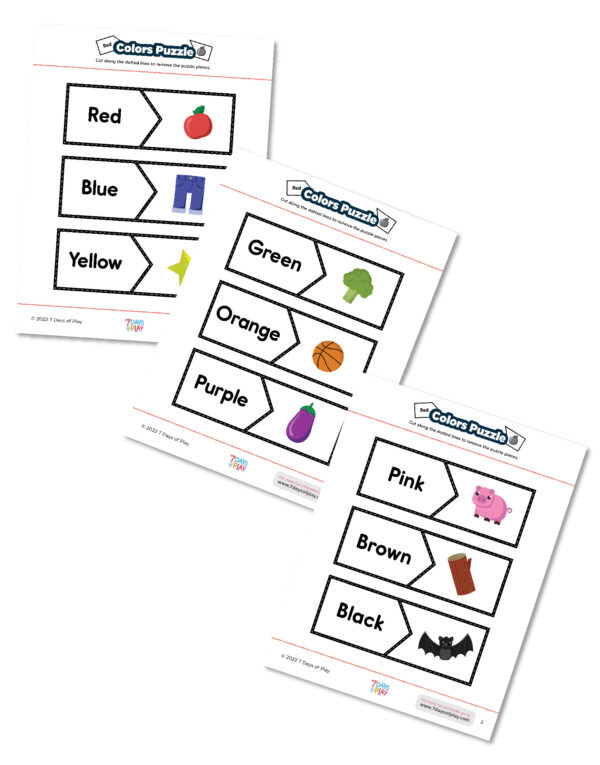 Recognizing Color Words Printable