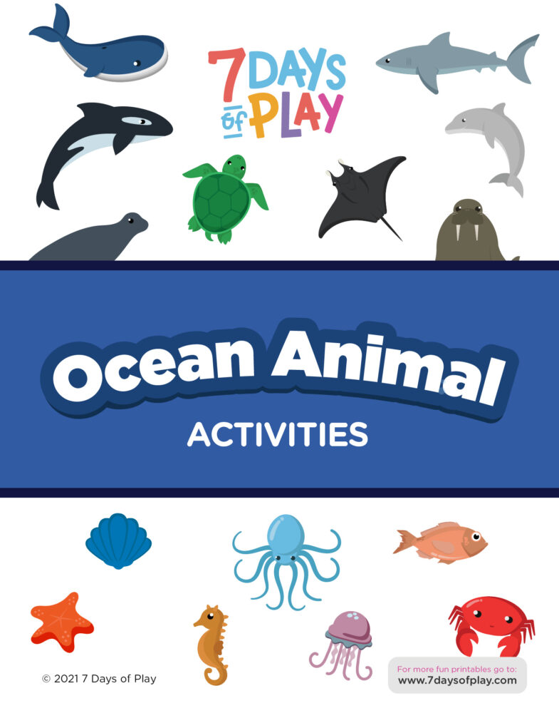 Ocean Animal Activities Printable for Kids - 7 Days of Play