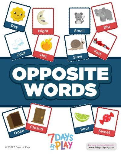 Opposite Words - Printable for Kids