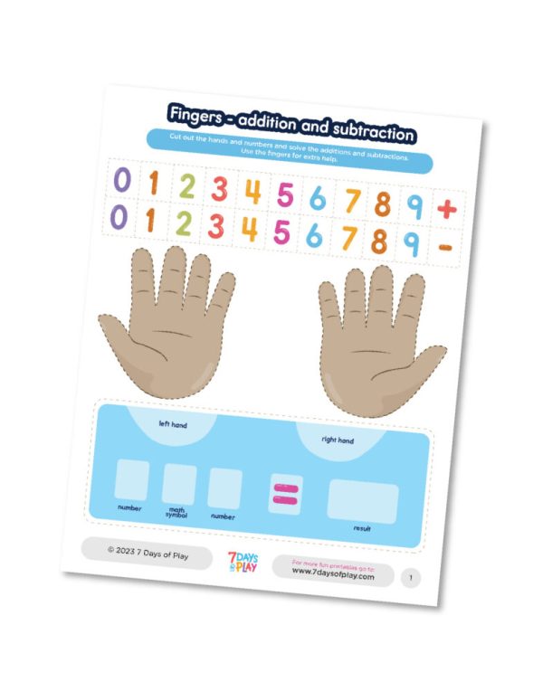 Fingers Addition and Subtraction - Printable