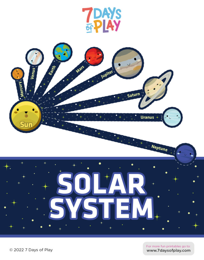 Solar System Fun Printable For Kids 7 Days Of Play